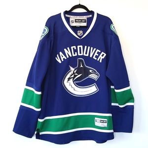 NHL RBK CCM Vancouver Canucks Luongo #1 Jersey Size XL
